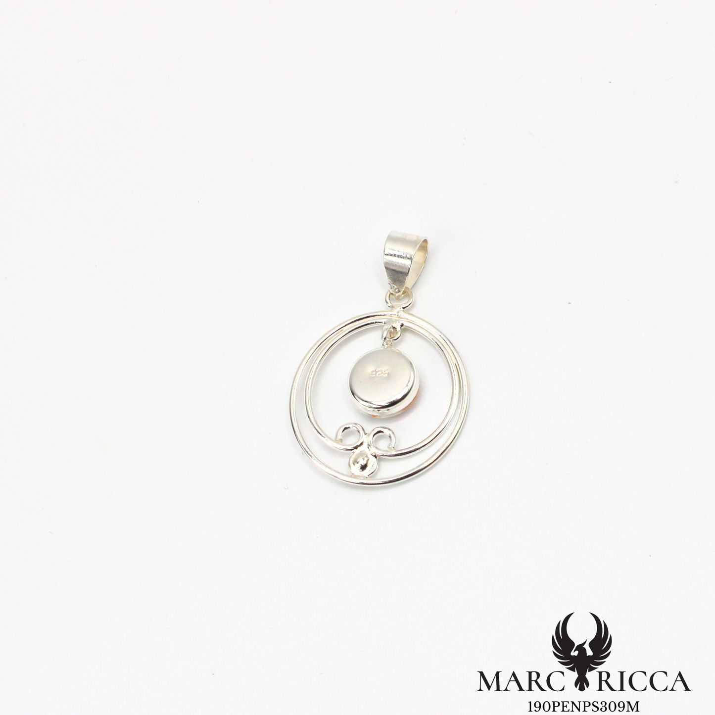 Pendentif cercle en argent œil de Sainte Lucie