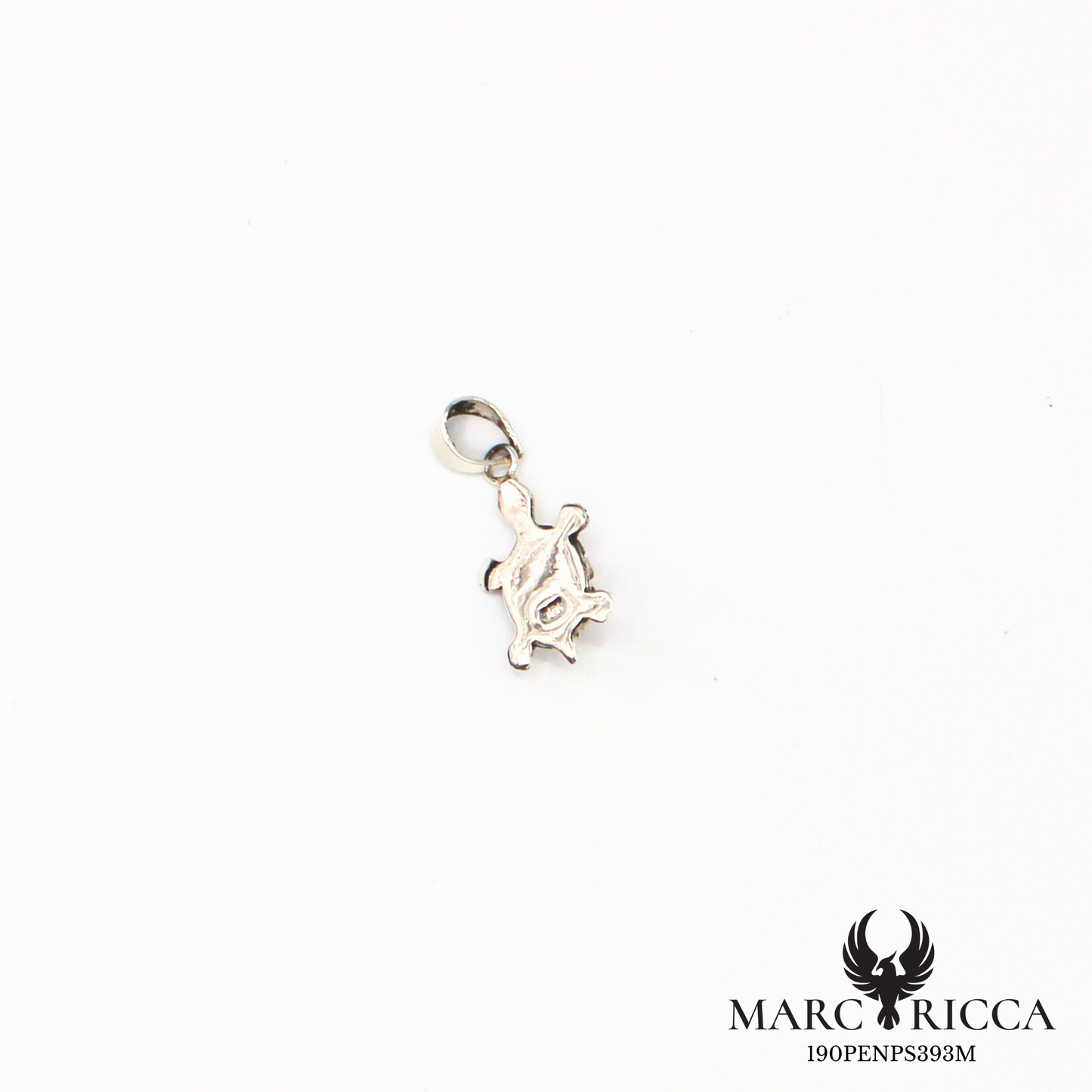 Pendentif tortue avec œil de Sainte Lucie en argent
