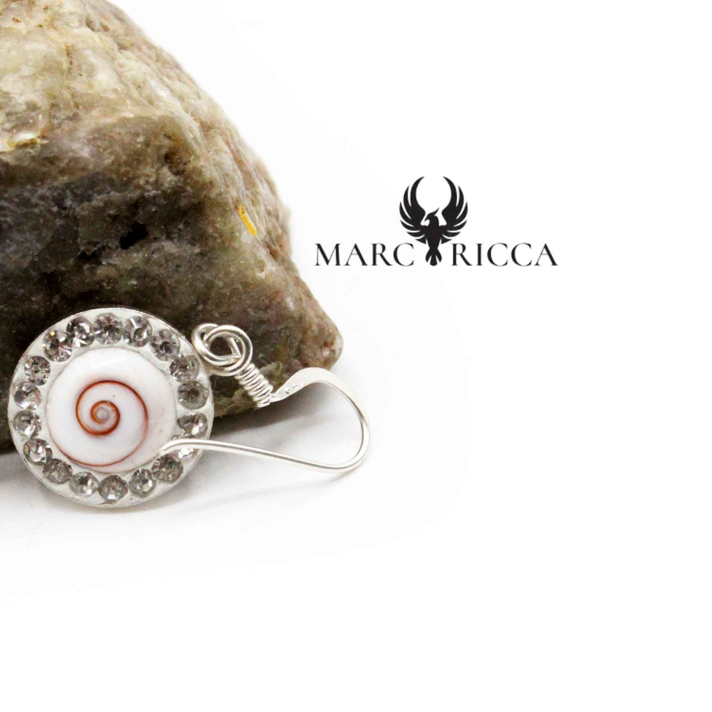 Boucles Argent Strass Œil de St-Lucie 0.8 cm