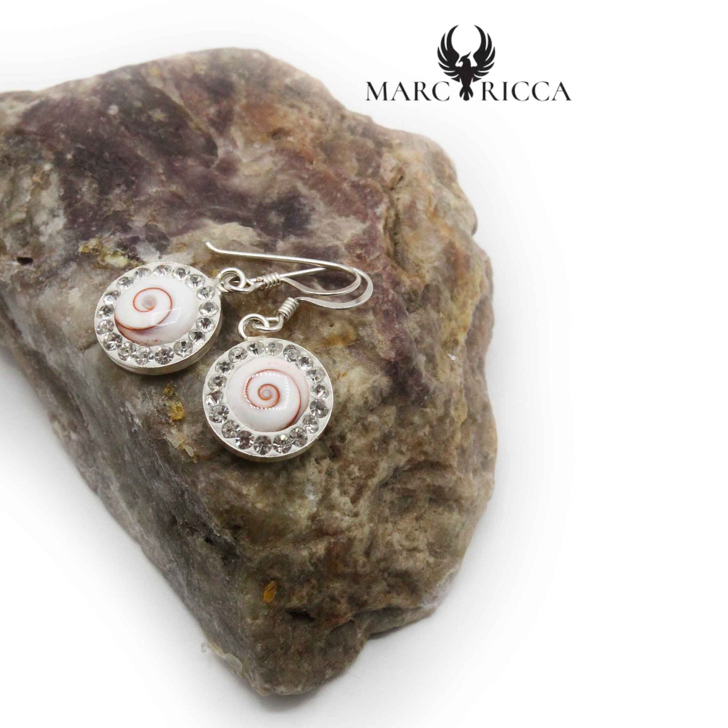 Boucles Argent Strass Œil de St-Lucie 0.8 cm