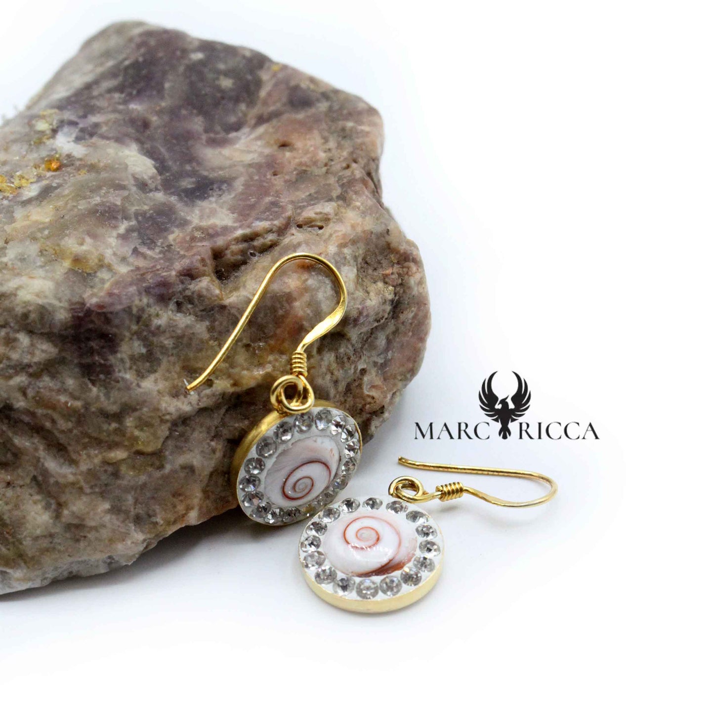 Boucles Argent Strass Œil de St-Lucie 0.8 cm