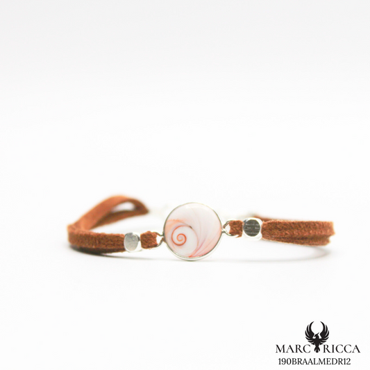 Bracelet en Argent / Vermeil et alcantara avec Œil de Sainte Lucie