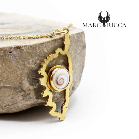 Pendentif Argent Corse & Œil de St-Lucie