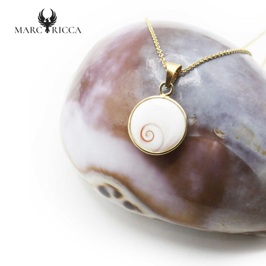 Pendentif Argent Œil de St-Lucie Naturel Rond 1.5cm