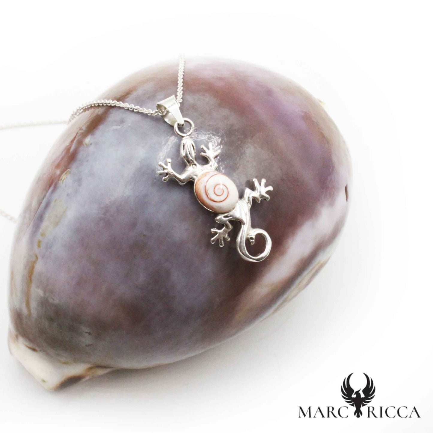 Pendentif Argent Œil de St-Lucie Salamandre