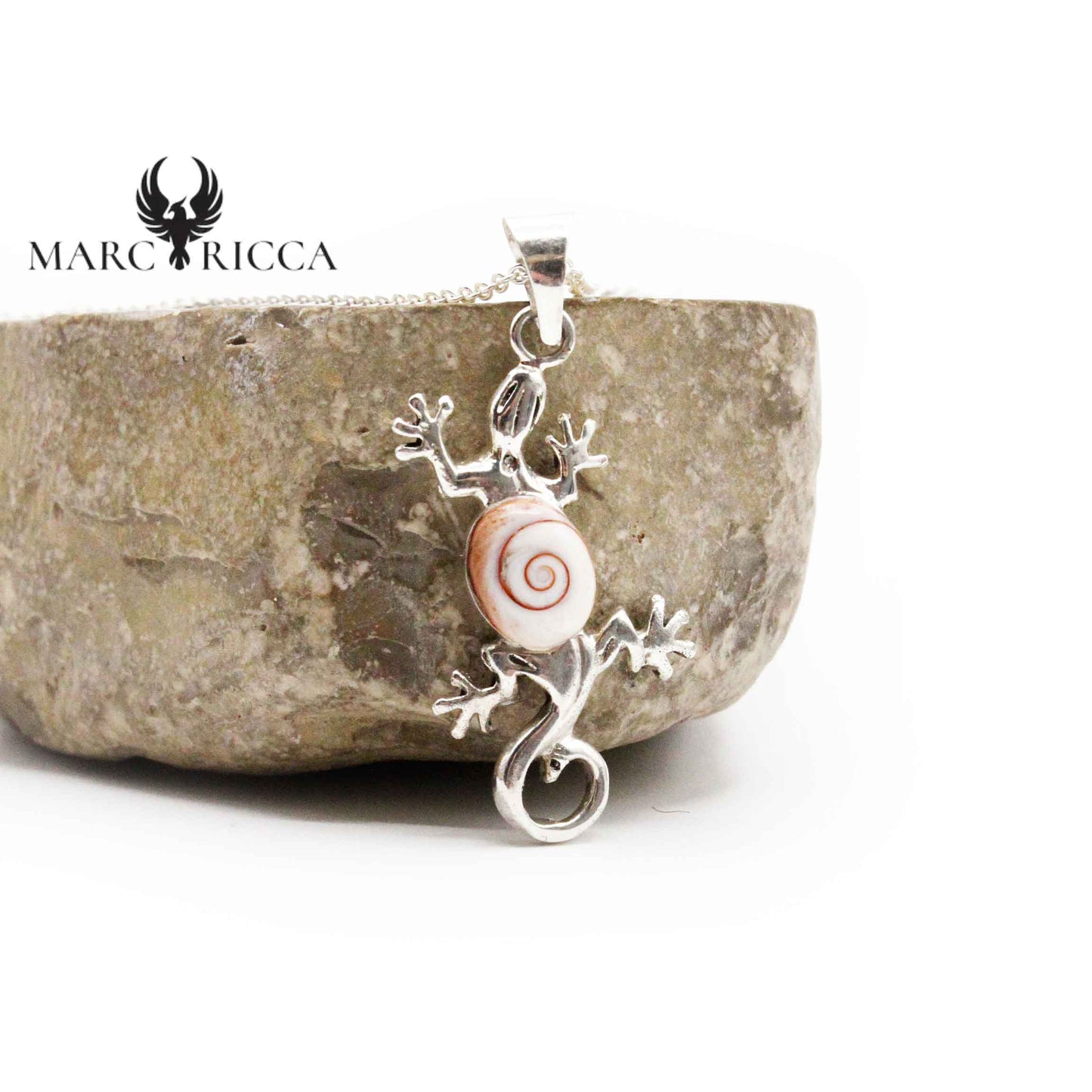 Pendentif Argent Œil de St-Lucie Salamandre