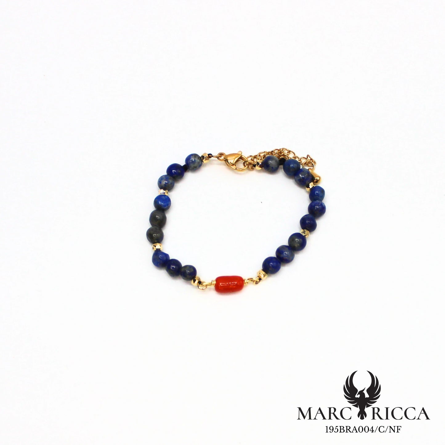 Bracelet pierres et corail en acier
