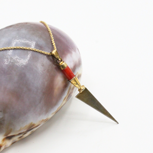 Pendentif Argent Stylet en Corail