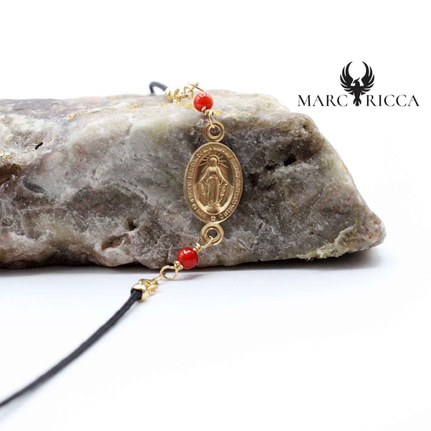 Bracelet Or Cordon Madone & Corail