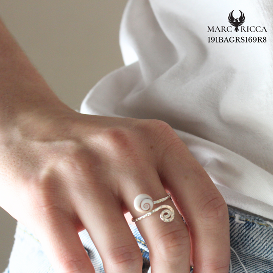 Bague Argent Œil Sainte Lucie Spirale