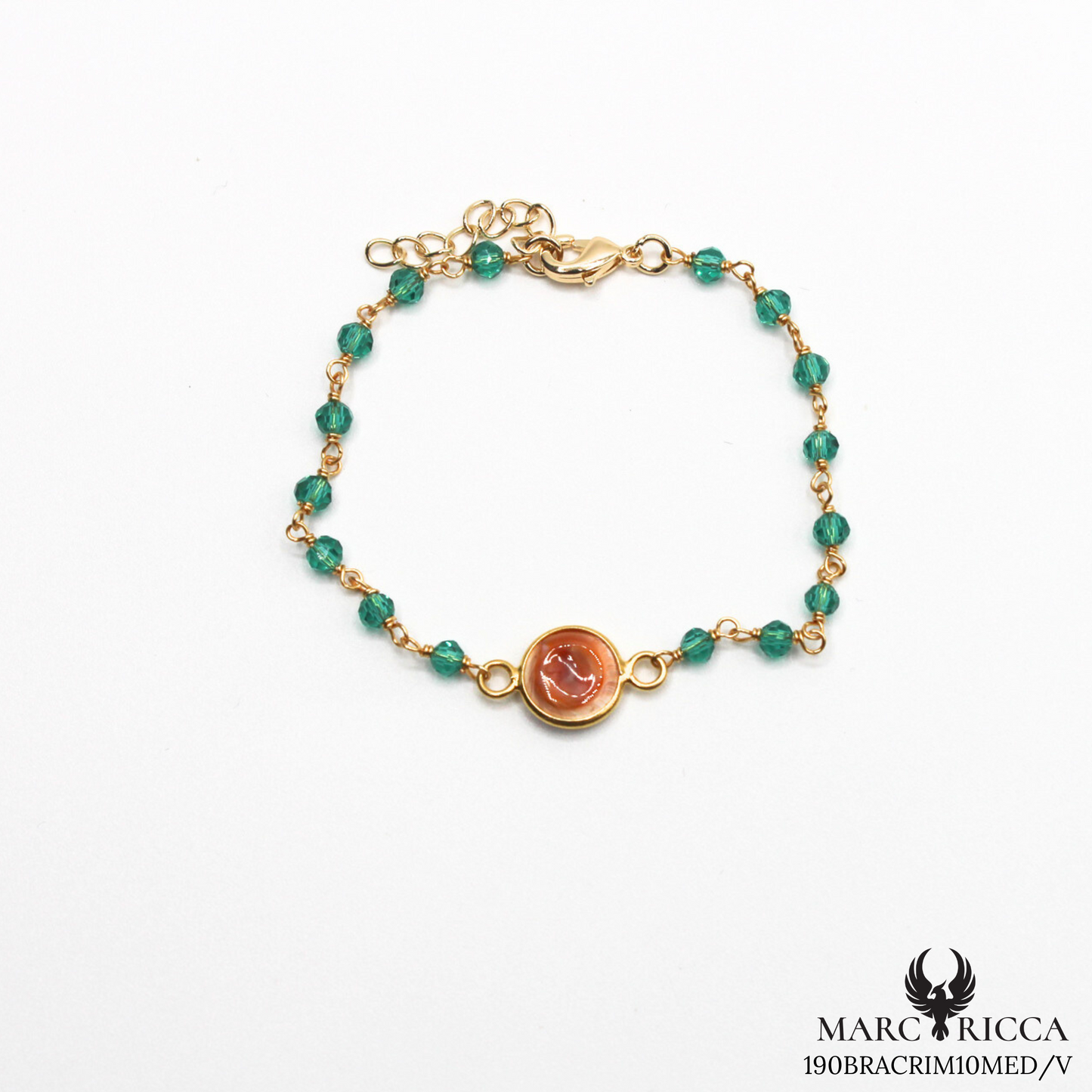 Bracelet Œil de Sainte Lucie et Cristal en vermeil