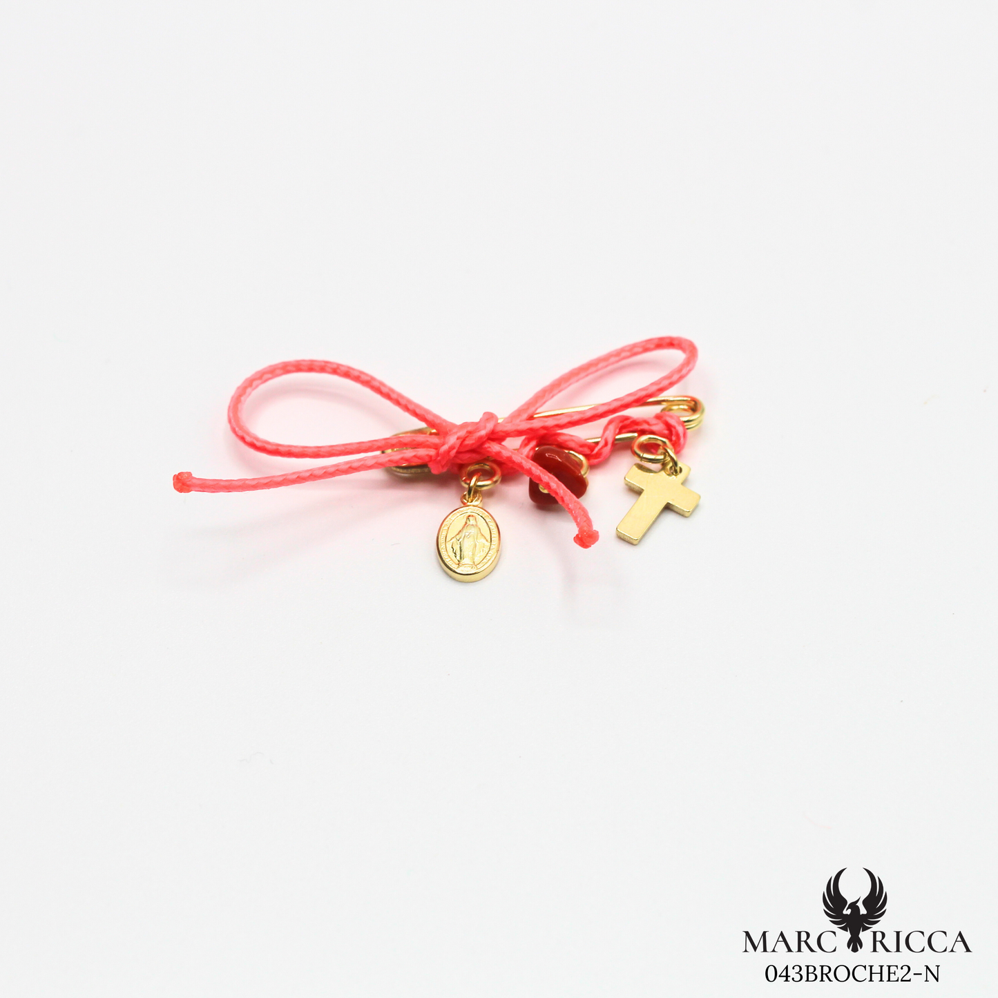Broche vermeil et nœud en cordon