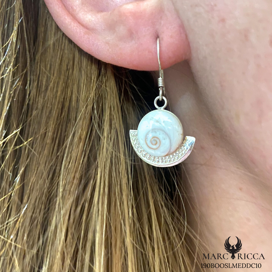 Boucles Argent Œil de St-Lucie Demi-cercles