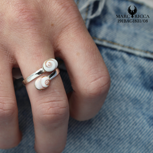 Bague Argent Œil Sainte Lucie Ovale