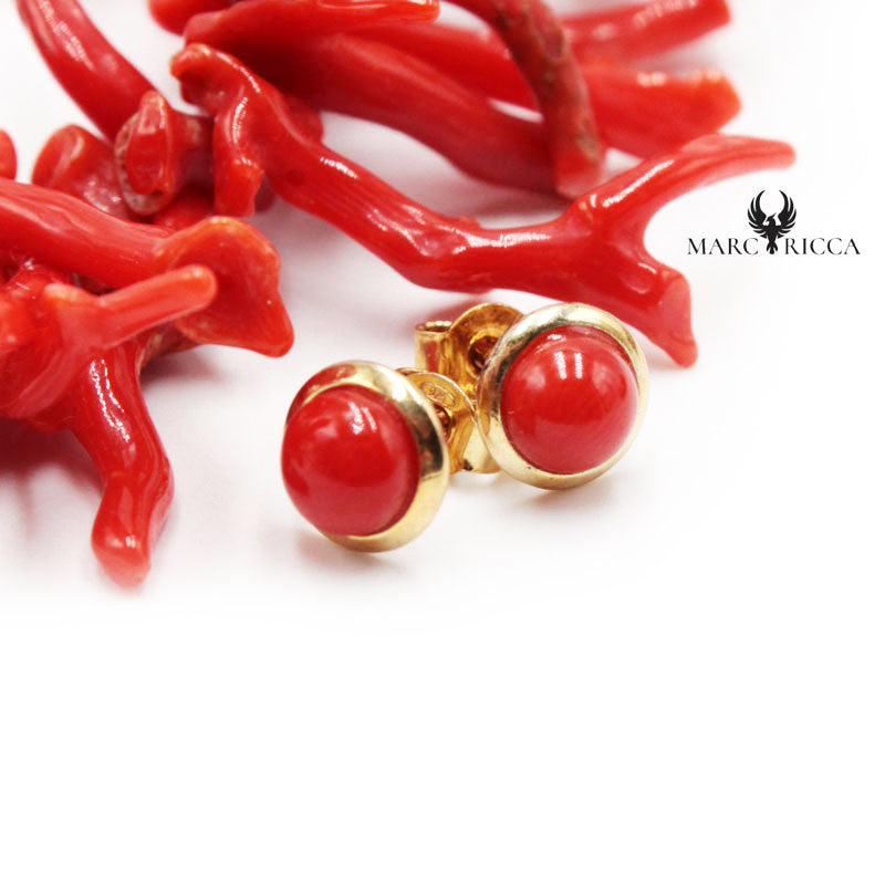 Boucles Argent Rondes Corail