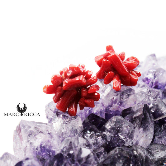 Boucles Argent Corail Cupolino