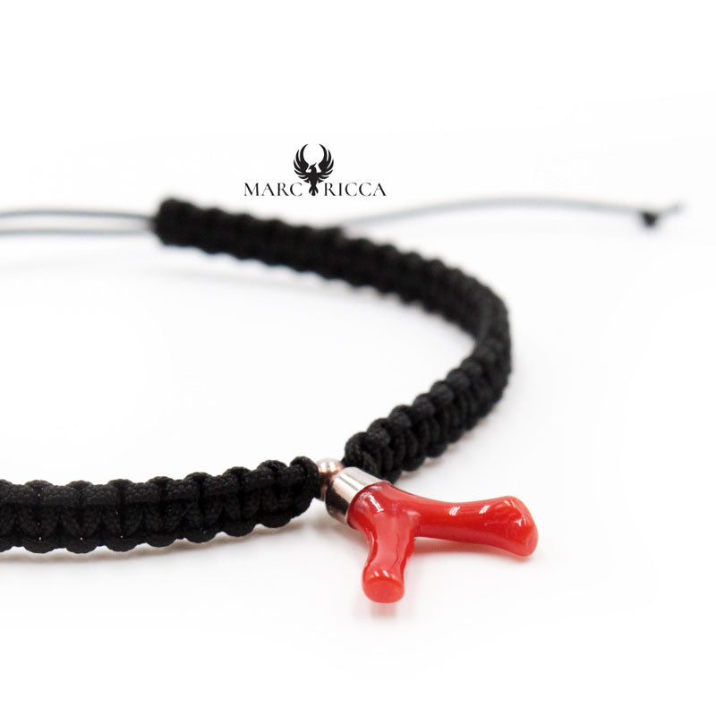 Bracelet Argent Cordon Branche de Corail