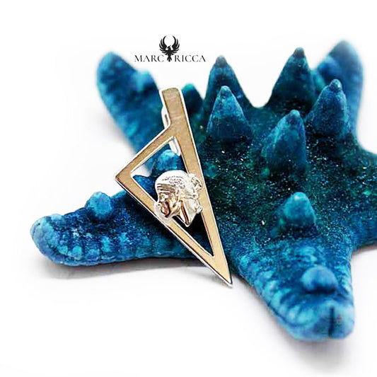 Pendentif Argent Corse Stylisée et Tête de Maure Vermeil