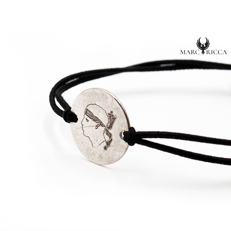 Bracelet Argent Réglable Corse ou Tête de Maure