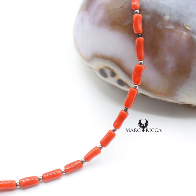 Bracelet Argent Corail Tubes & Perle Argent