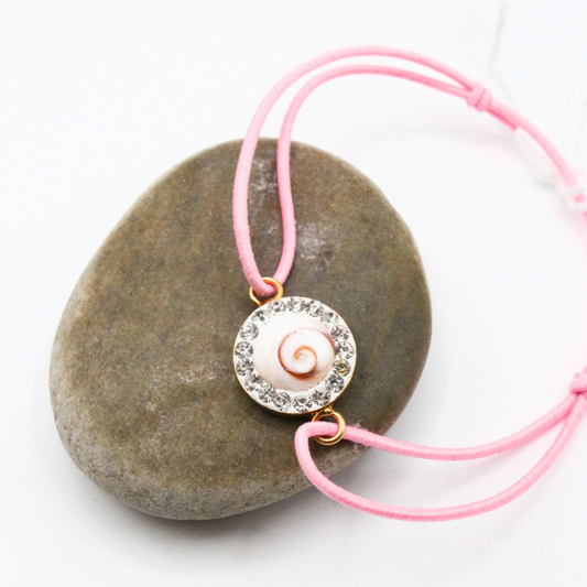 Bracelet Argent Cordon Réglable œil de Ste-Lucie & Strass