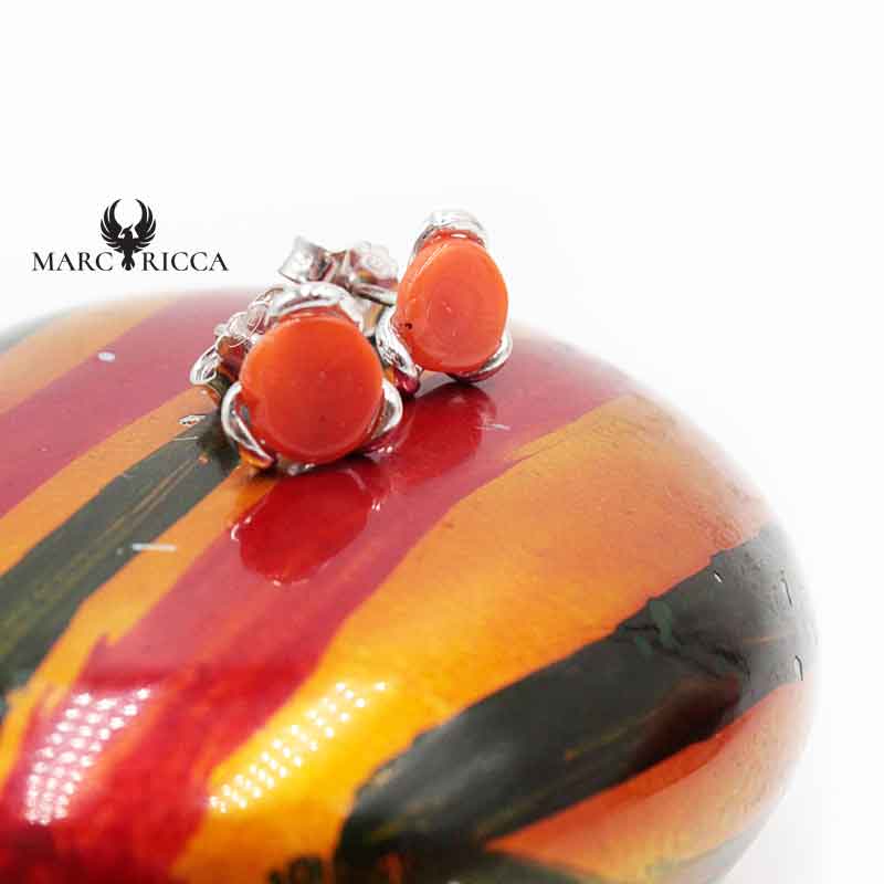 Boucles Argent Corail Cercle