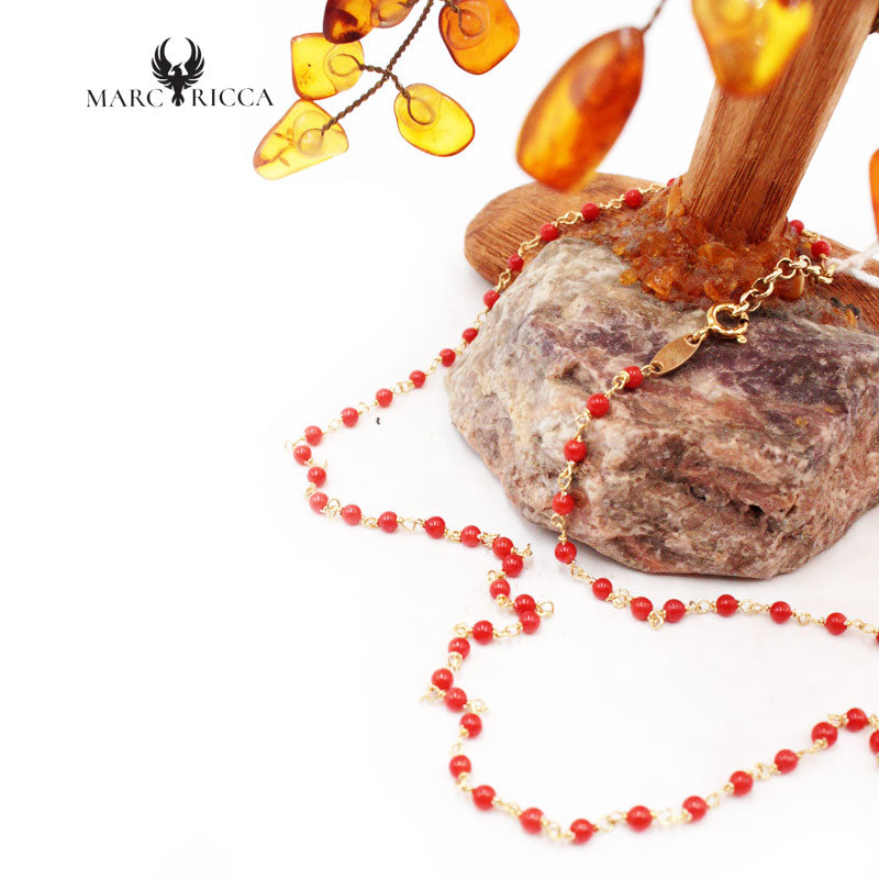 Collier Argent Corail Rouge Gigi