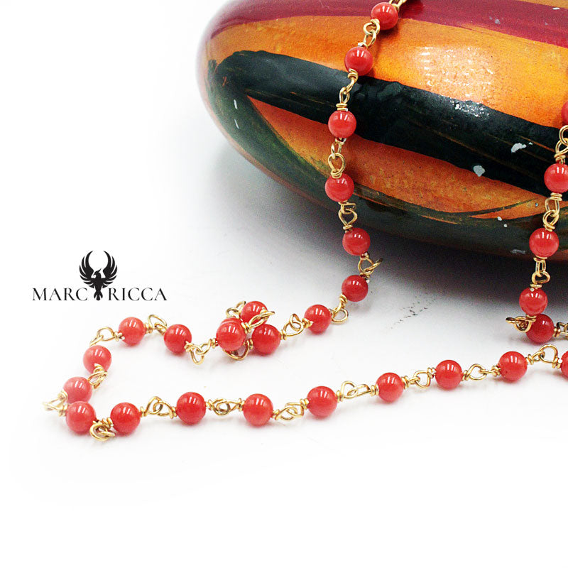 Collier Argent Corail Rouge Gigi