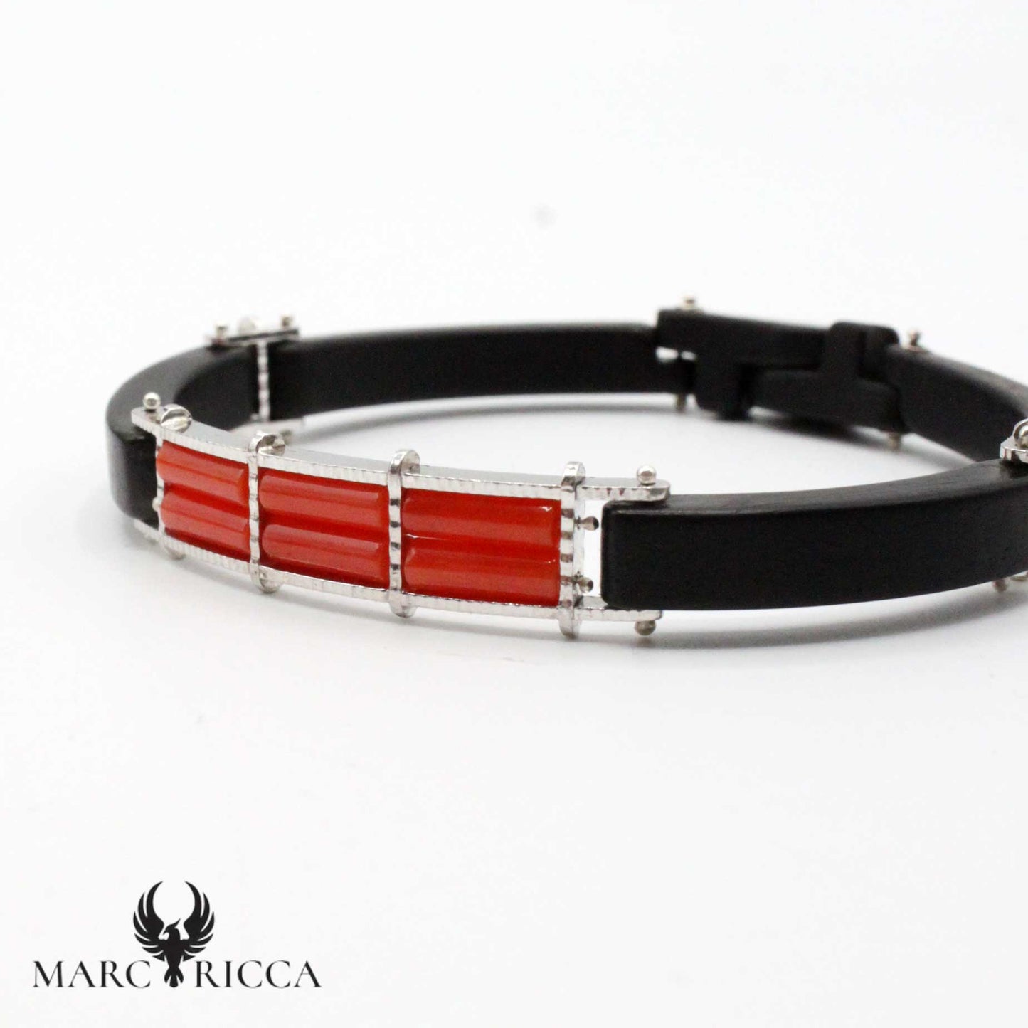 Bracelet Argent Menotte Corail