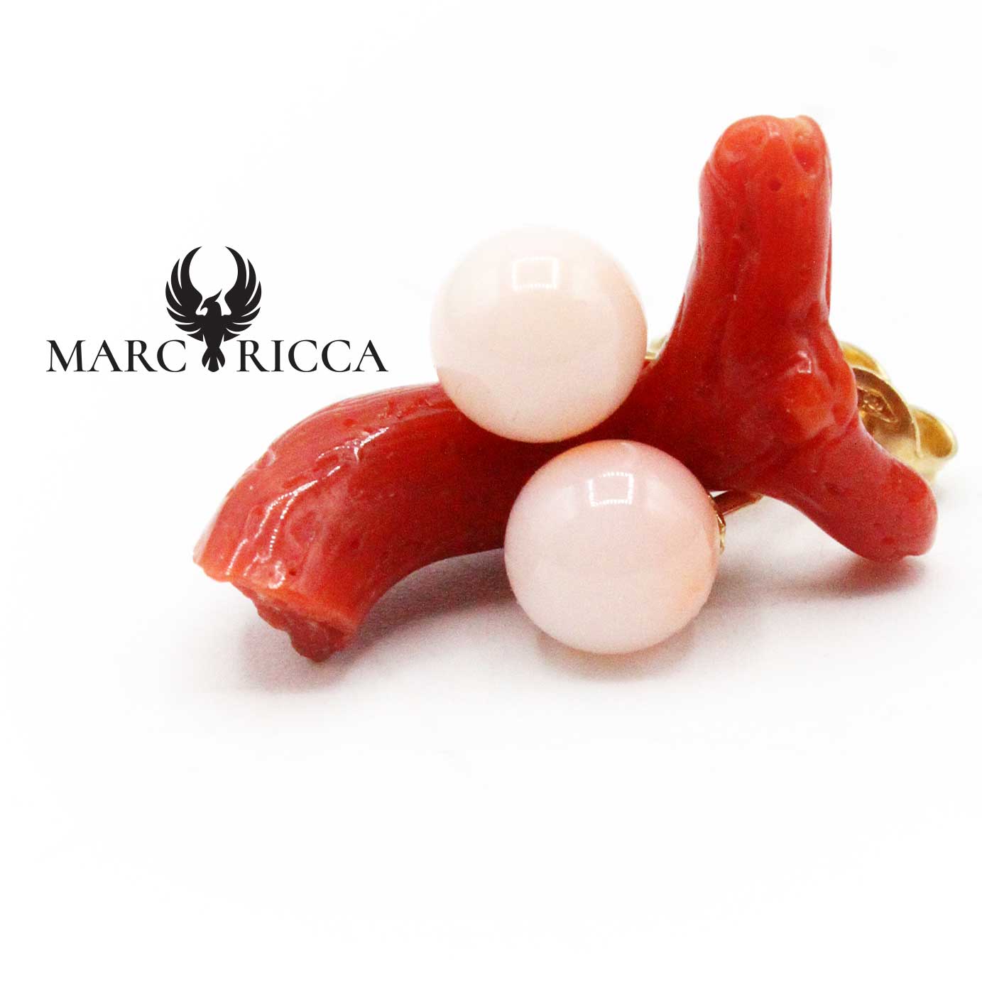 Boucles Or Rondes en Corail Roses