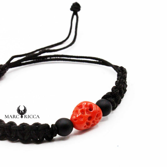 Bracelet Cordon Bakélite & Corail