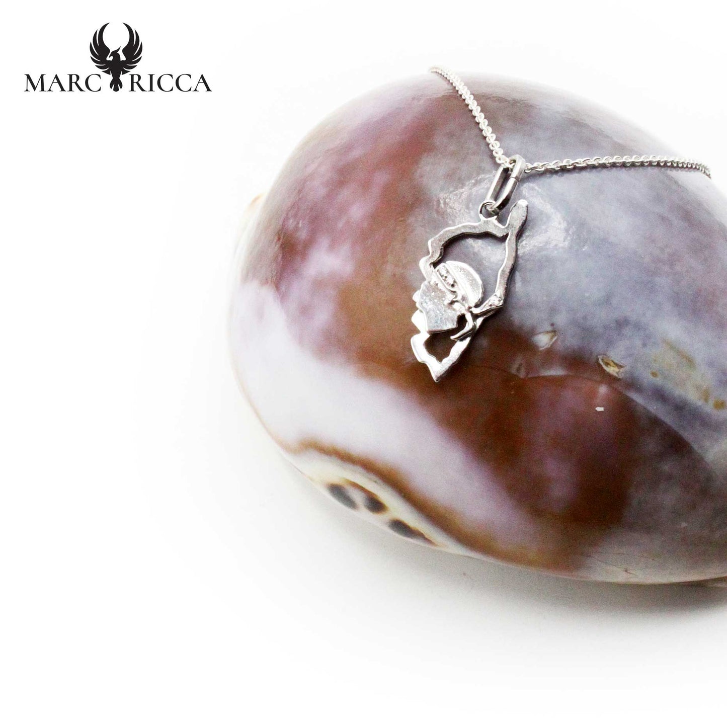 Pendentif Argent Corse, Tête de Maure & Strass