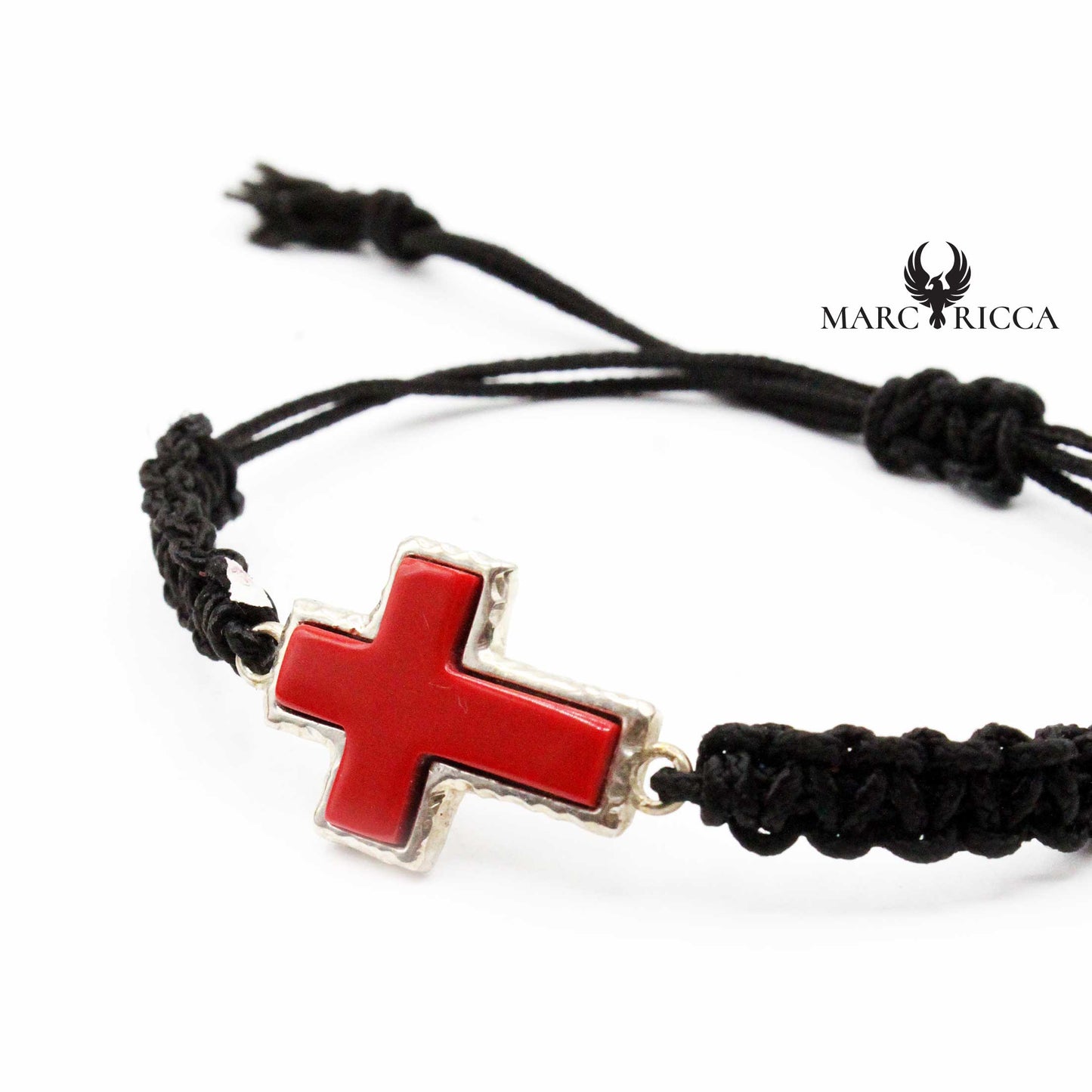 Bracelet Argent Croix Corail