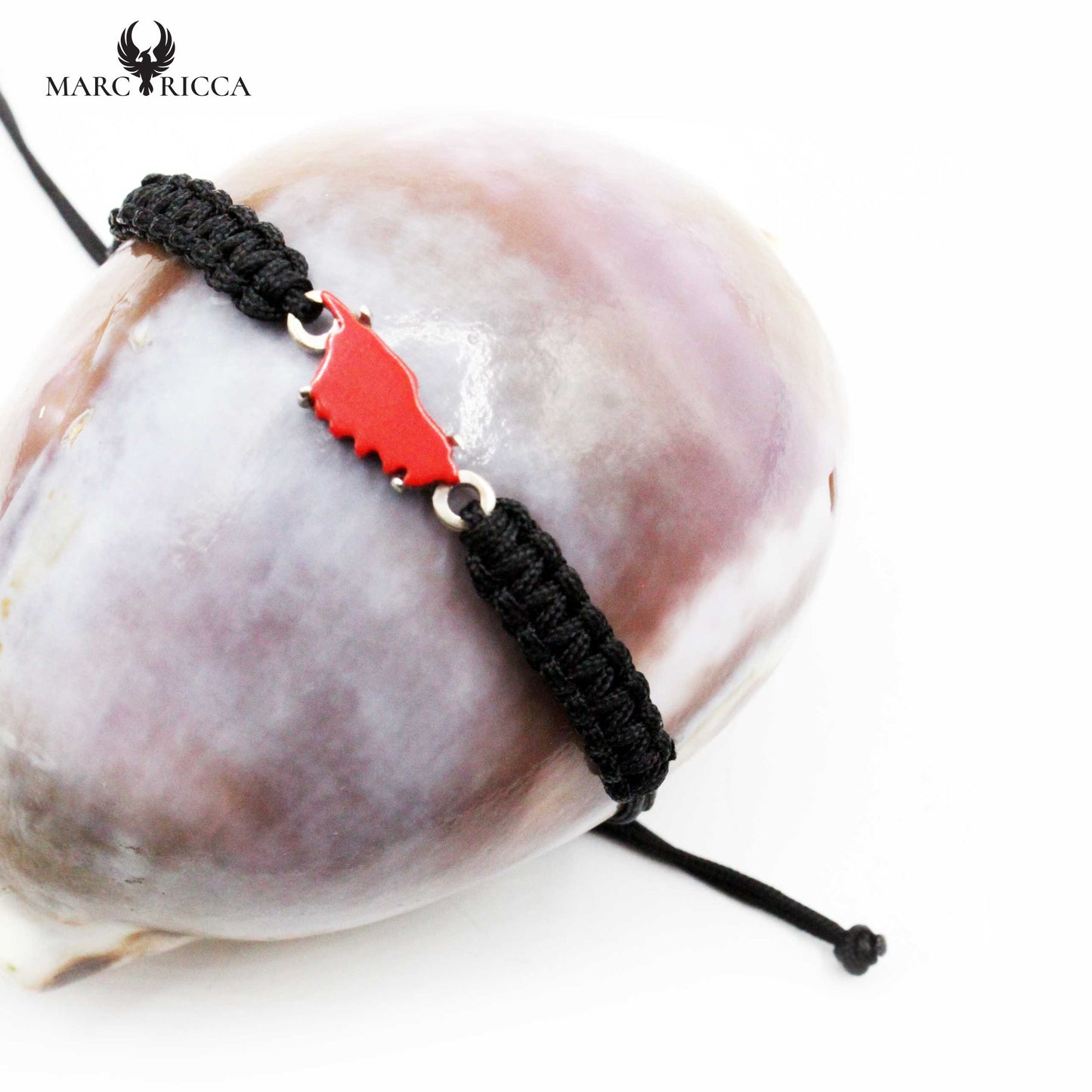 Bracelet Argent Corse Réglable Corail