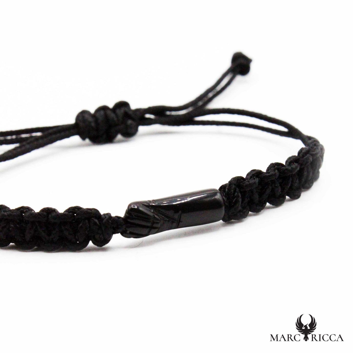 Bracelet Cordon Macramé & Main en Corail