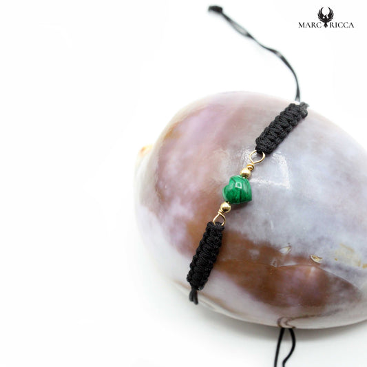 Bracelet Argent Cordon Macramé & Cœur en Corail