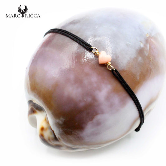 Bracelet Argent Cœur en Corail Vermeil