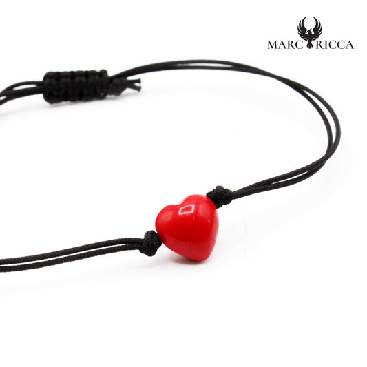 Bracelet Cordon Corail Coeur