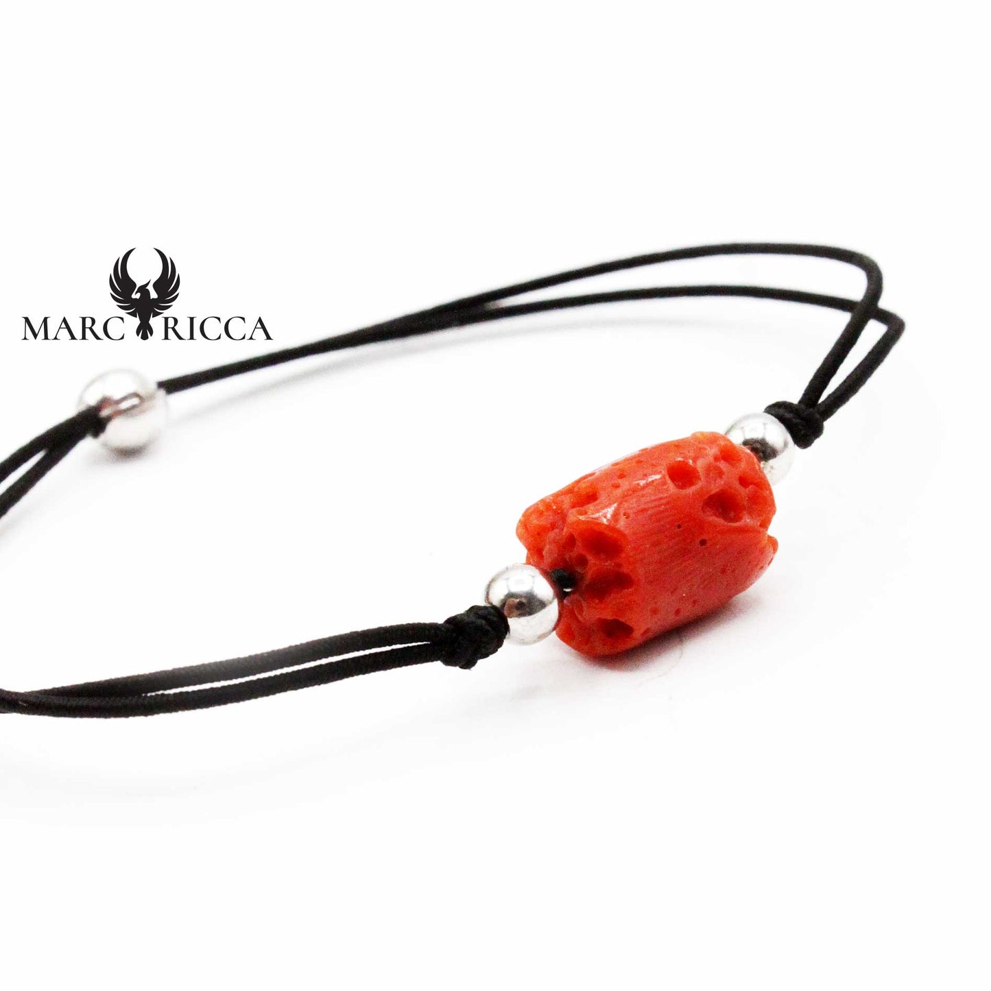 Bracelet Argent Cordon Corail