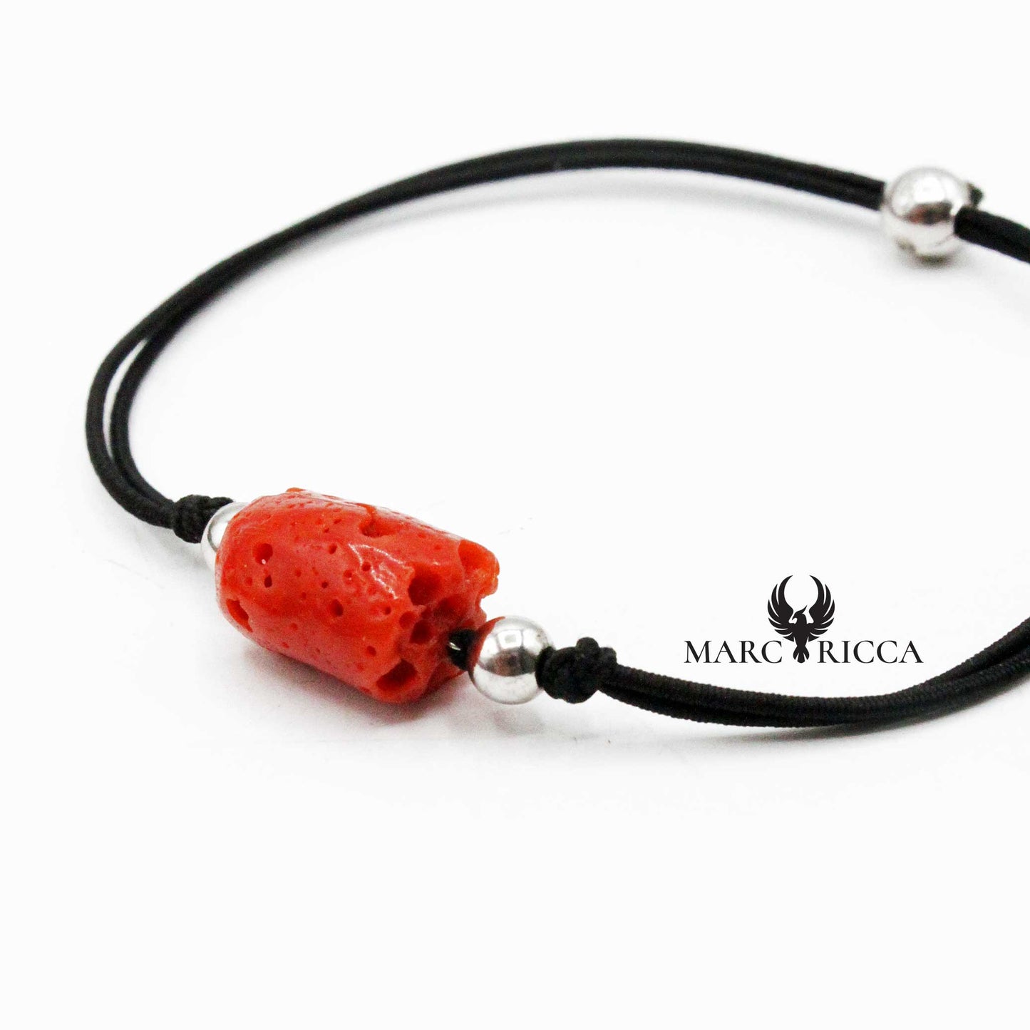 Bracelet Argent Cordon Corail