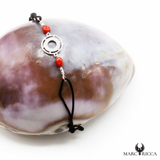 Bracelet Argent Cordon Corail