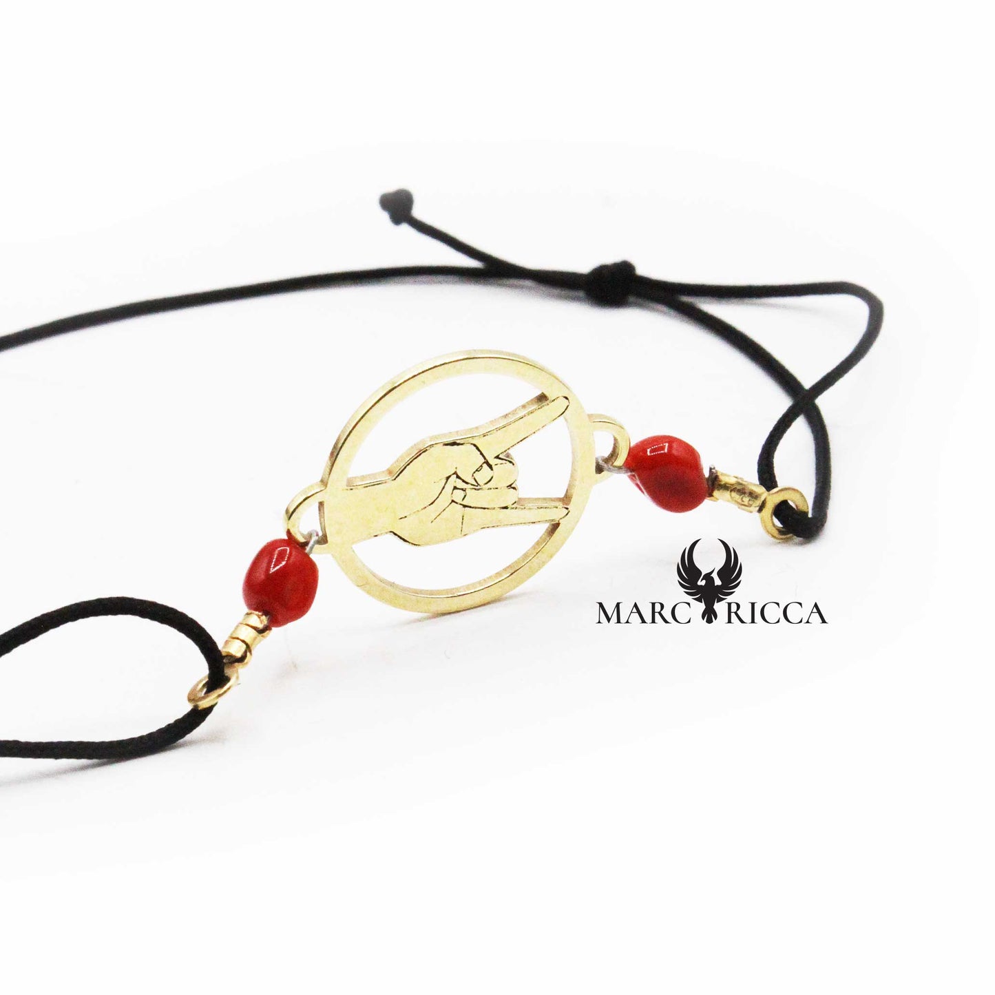 Bracelet Argent Corail & Main Corne