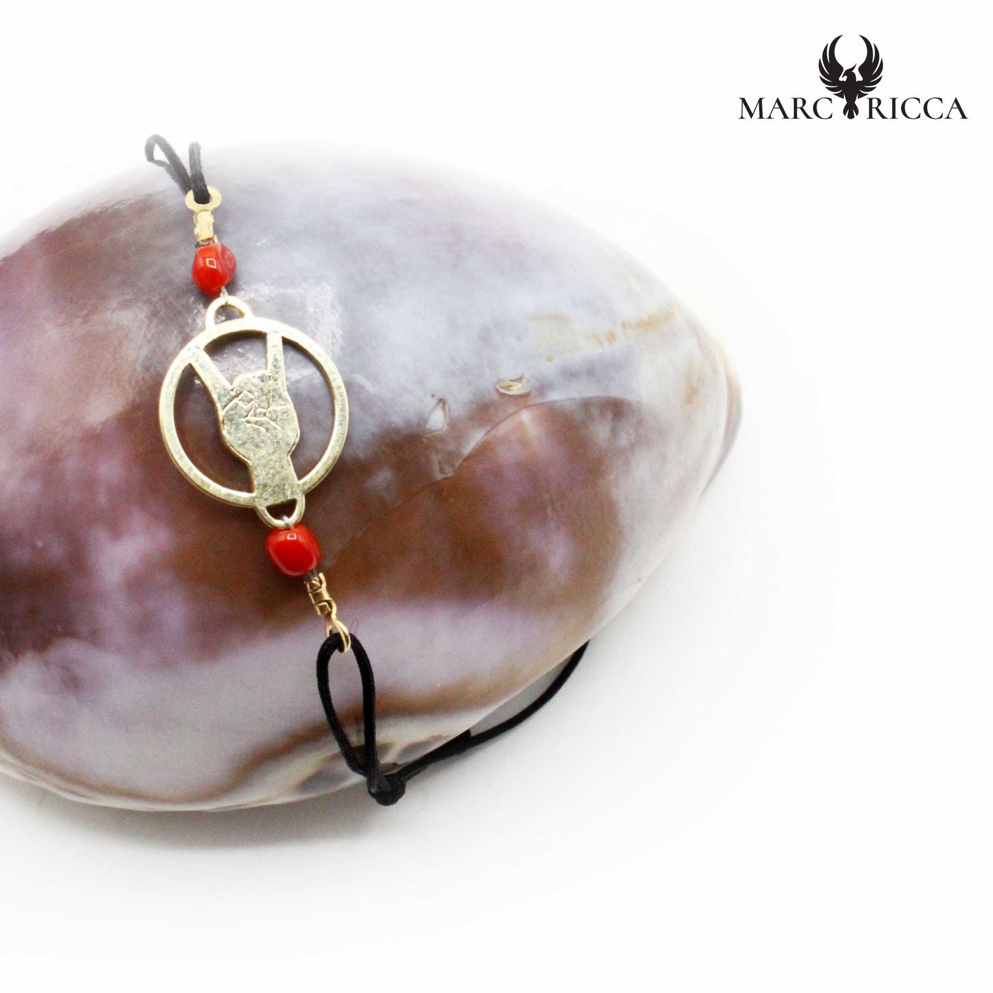 Bracelet Argent Corail & Main Corne