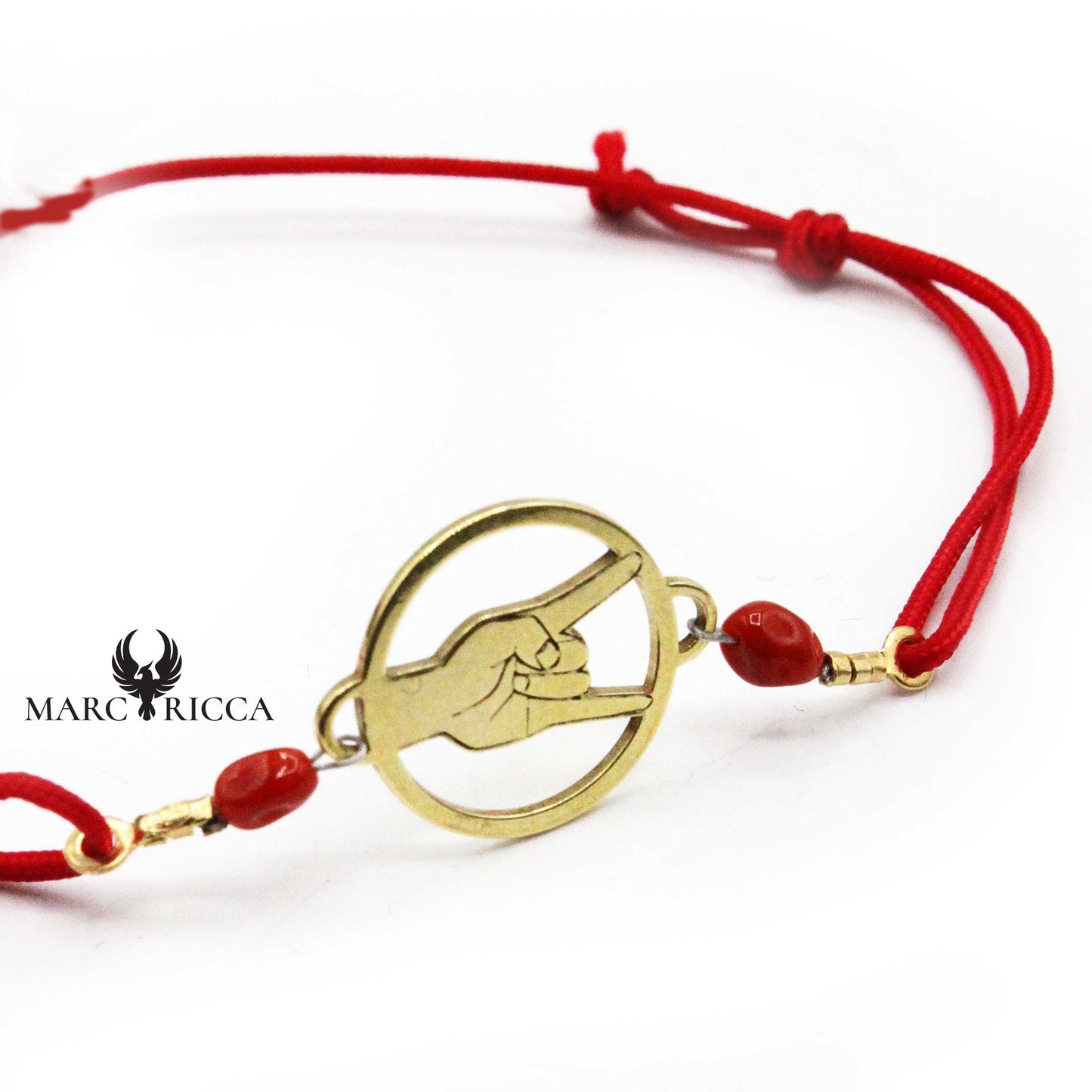 Bracelet Argent Corail & Main Corne