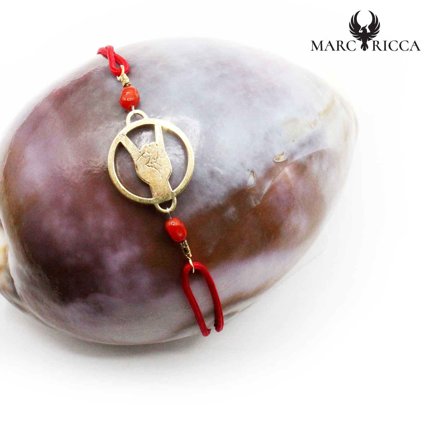 Bracelet Argent Corail & Main Corne