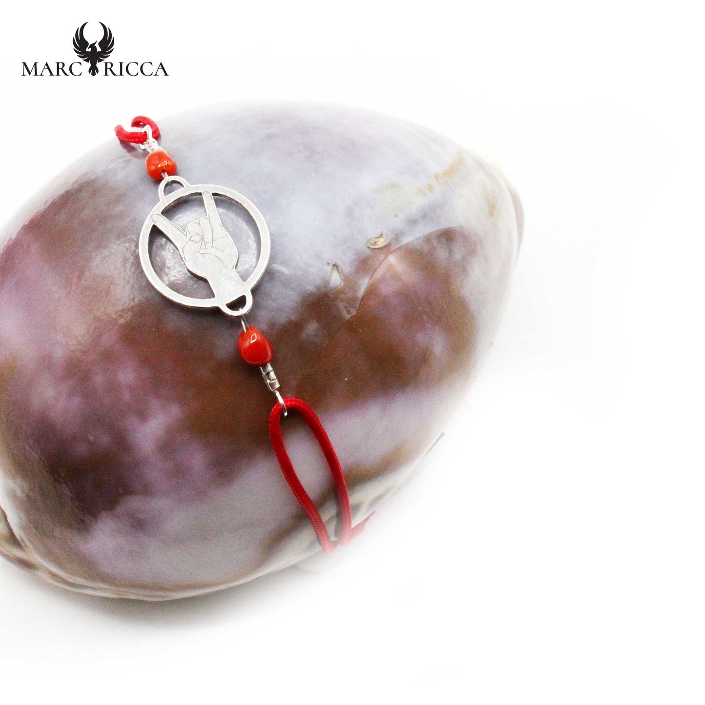 Bracelet Argent Corail & Main Corne