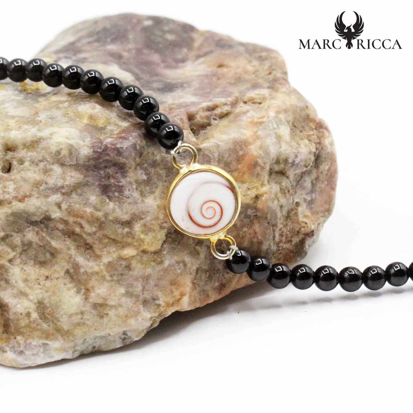 Bracelet Argent œil de St-Lucie & Onyx Vermeil