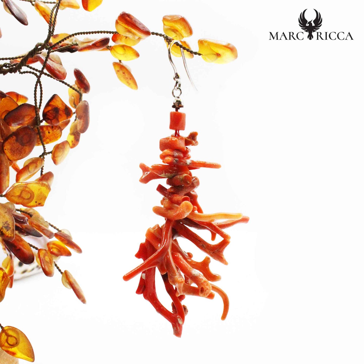Boucles Argent Corail Frange