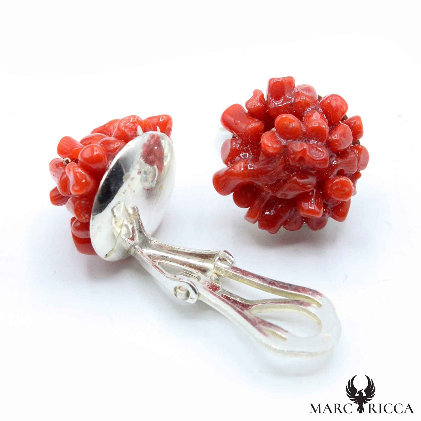Boucles Argent Clip Corail Cupolino