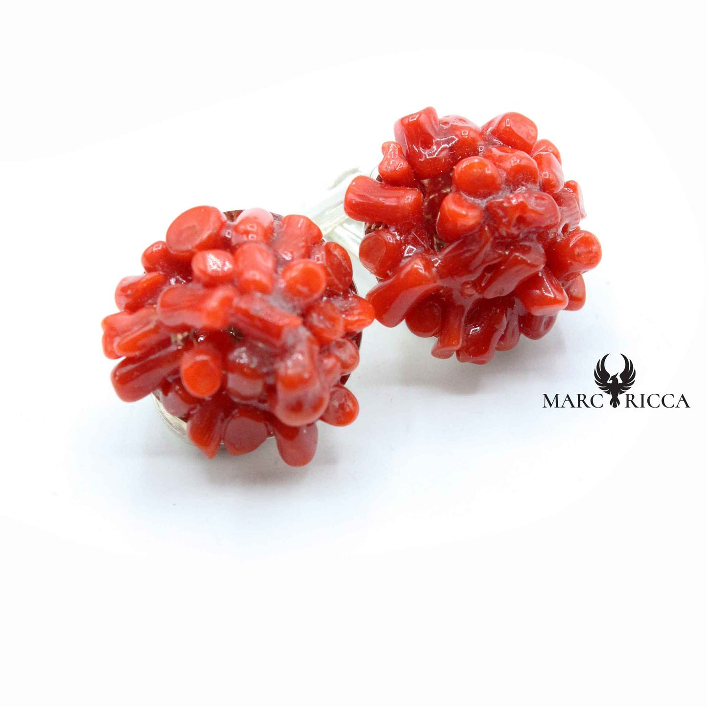Boucles Argent Clip Corail Cupolino